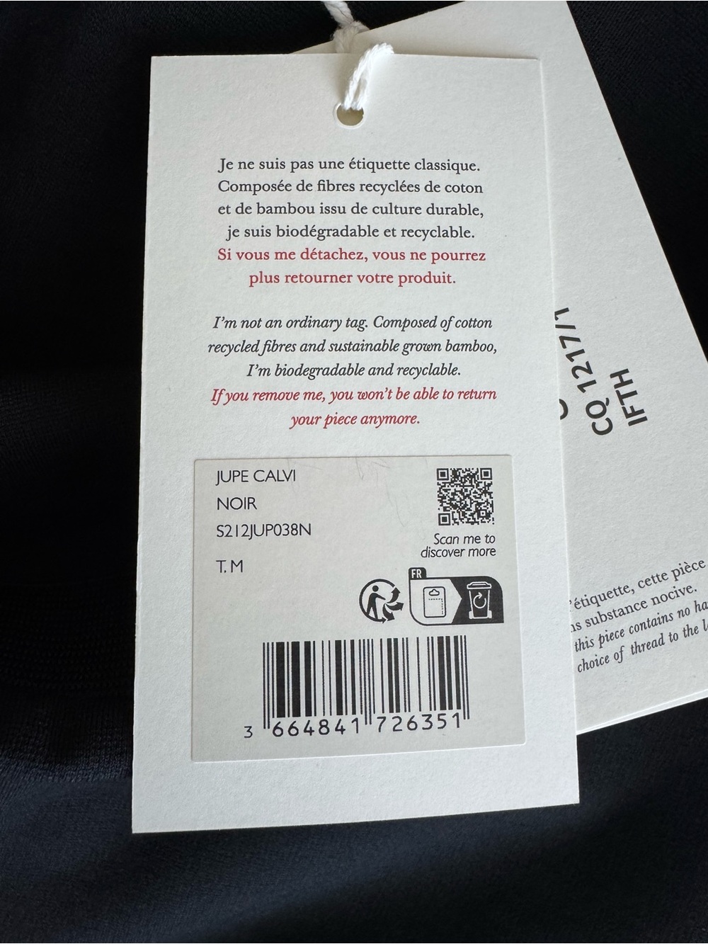 Sezane Calvi Black Mini Skirt NWT - Picture 7 of 10